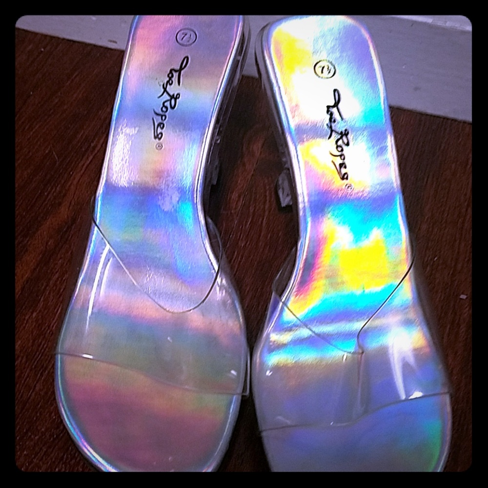 Too Ropes Holographic heeled sandals